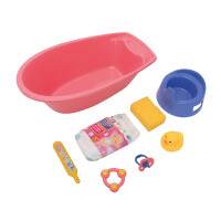 Badewannenset mit Zubehör pink 7-tlg.