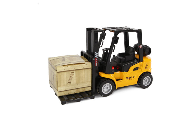 Forklift truck with pullback+light&sound, 14cm