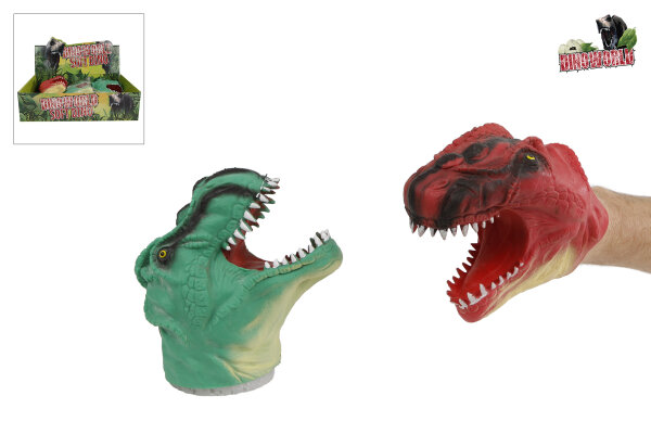 Handpuppe Dino 14 cm, 2-fach sortiert
