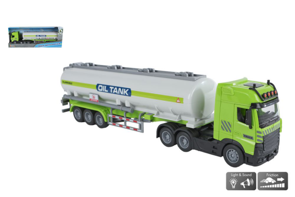 Truck mit Tankauflieger Friktion Licht und Sound 38 cm